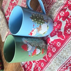 Cost Plus World Market Christmas Gnome Mug Set of 2